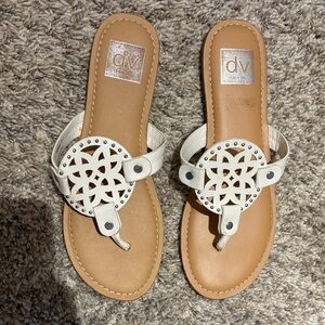 DV by Dolce Vita Women's White and Tan Sandals